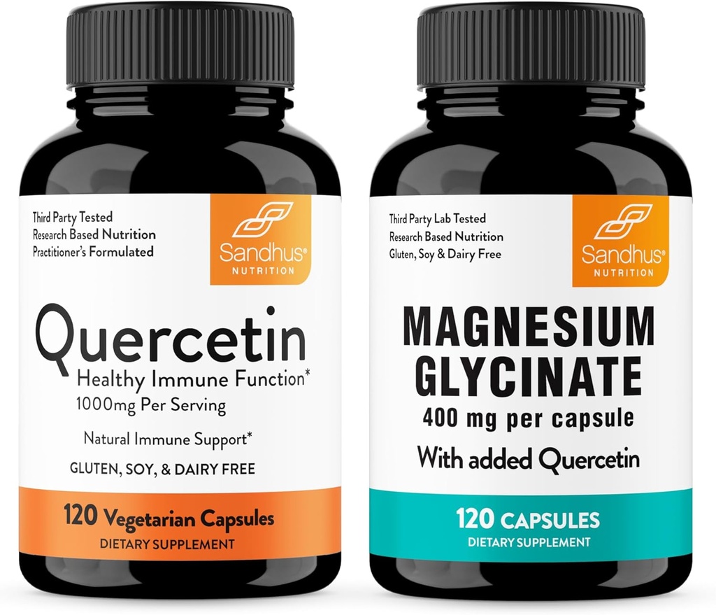 Sandhu's Quercetin &amp; Magnesium Glycinate Complex Capsules  durable Supports Immune, Muscle Health & Quality Sleep