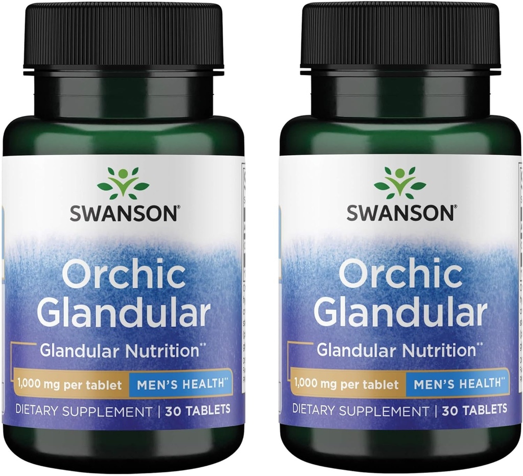Swanson Orchic Glandular - Men's Health 1,000 mg 30 Tabs (2 Pack)