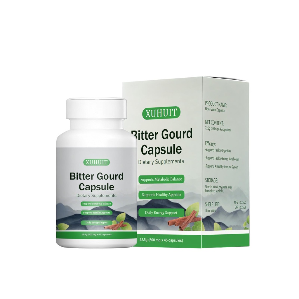 Bitter Melon Capsules with Cinnamon Extract | Supports Metabolic Wellness & Vitality | Vegetarian, Non-GMO, 45 Capsules (01)