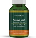 Armonía Nutraceuticals Papaya Leaf Supreme Extract Highest Potency Maximum Bioactividad Organic Dr. Gumman's Clinical Grade 120 Vegan Capsules Synergized with Triperine