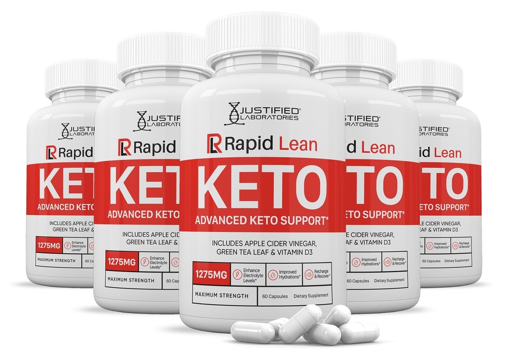 (5 Pack) Rapid Lean Keto ACV Pills 1275MG Keto Support Blend Capsule Alternative to Keto ACV Gummies Formulated with Apple Cider Vinegar Extra Virgin Olive Oil Powder Green Tea Leaf 300 Capsules