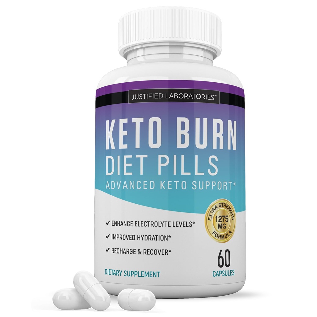 Keto Burn Diet Pills 1275MG New & Improved Formula Contains Apple Cider Vinegar Extra Virgin Olive Oil Powder Green Tea Leaf 60 Capsules
