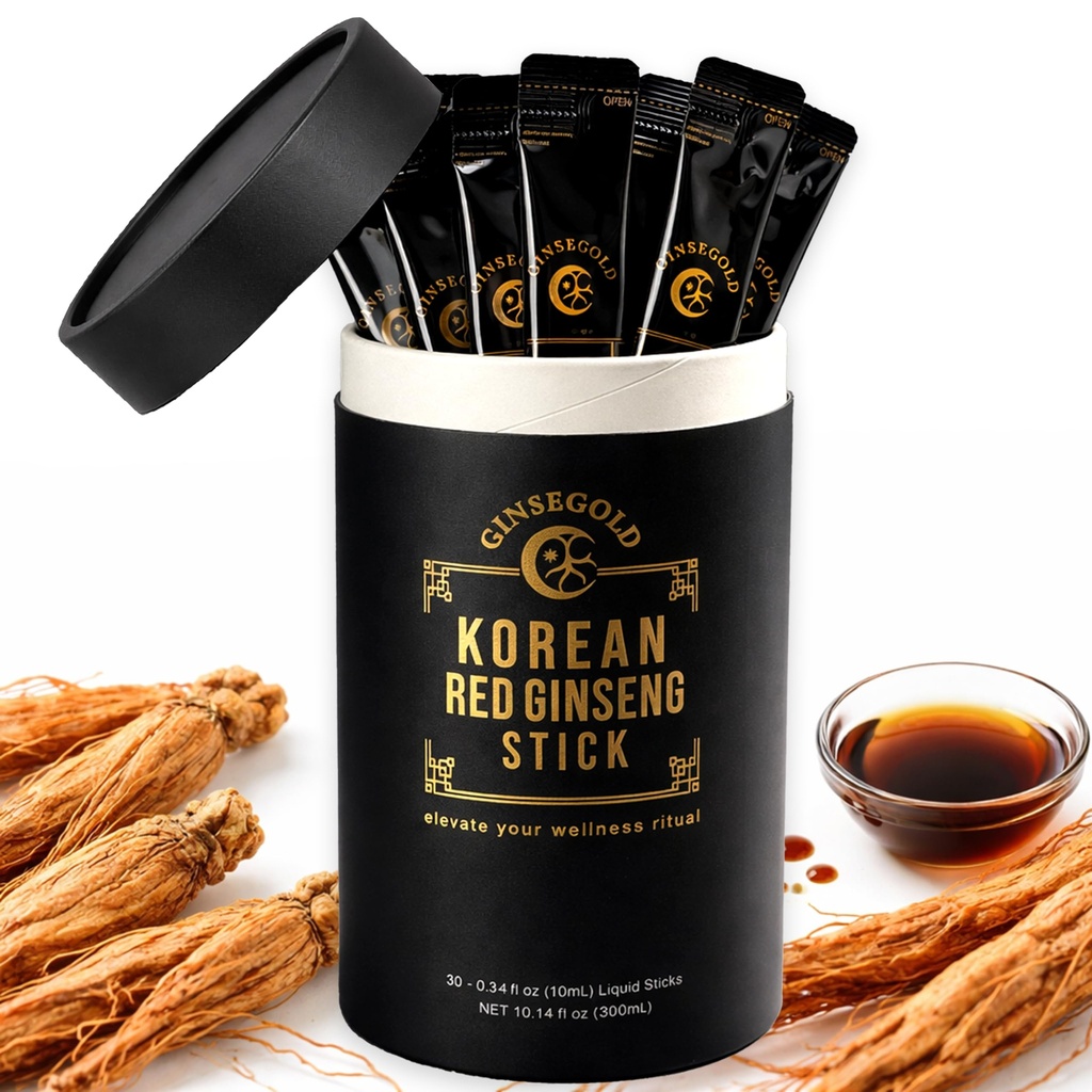 Authentic Korean Red Ginseng Extract 1500mg | Extra Strength Ginsenosides for Performance, Vitality, Immune Support | High Quality Ginseng Extract (30 Sticks)