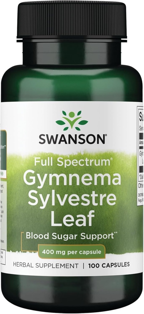 Swanson Full Spectrum Gymnema Sylvestre Leaf - Tradicional hierba ayurvédica - (100 cápsulas)