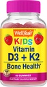 BuenoSí Vitamina D3 + K2 para Gummies Infantiles - Vitamina D3 1000 UI, K2 100 MCG - Soporte para la salud ósea y muscular, sabores naturales, GMO Gratis, Gluten Gratis, Vegan - K2 D3 Suplemento vitamina- 60 Gummies