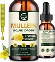 (2 Pack) Mullein Drops for Lungs - Lungs Cleanse and Respiratory Support, Powerful 4 in 1 Mullein Leaf Extract with Elderberry, Marshmallow Root and Orange Peel for Bronchial Support, 1 Fl Oz