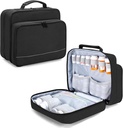 Damero Pill Bottle Organizer, Medicine Bottles Storage Bag Medication Travel Carrying Case for Pill Organizer, Vitamins, Medical Supplements, Black, Patent Design