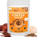 Café de seta - Café de seta Orgánica con 11 Superfood Mushrooms, Incluye Mane de león, Reishi, Chaga, Cordyceps y Adaptógenos, Suplemento de setas para la energía, el foco, la memoria y la inmunidad - 5.3oz