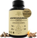 Organic Ashwagandha Root & Irish Sea Moss – 3.600 mg Ashwagandha Suplemento con Black Seed Oil, " Burdock Root – Herbal Supplement for Energy, Stress Relief, Extra Strength, 60 Caps