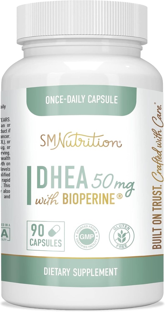 DHEA 50mg ← Apoyo hormonal Equilibrio y Energía Silencioso 3-Mes Fuente Silencio Saludable Apoyo al Envejecimiento Suplemento para Mujeres y Hombres Silencio Gluten-Free, Vegetarian, Non-GMO, Third-Party Tested tención 90 Capsules Por Bottle