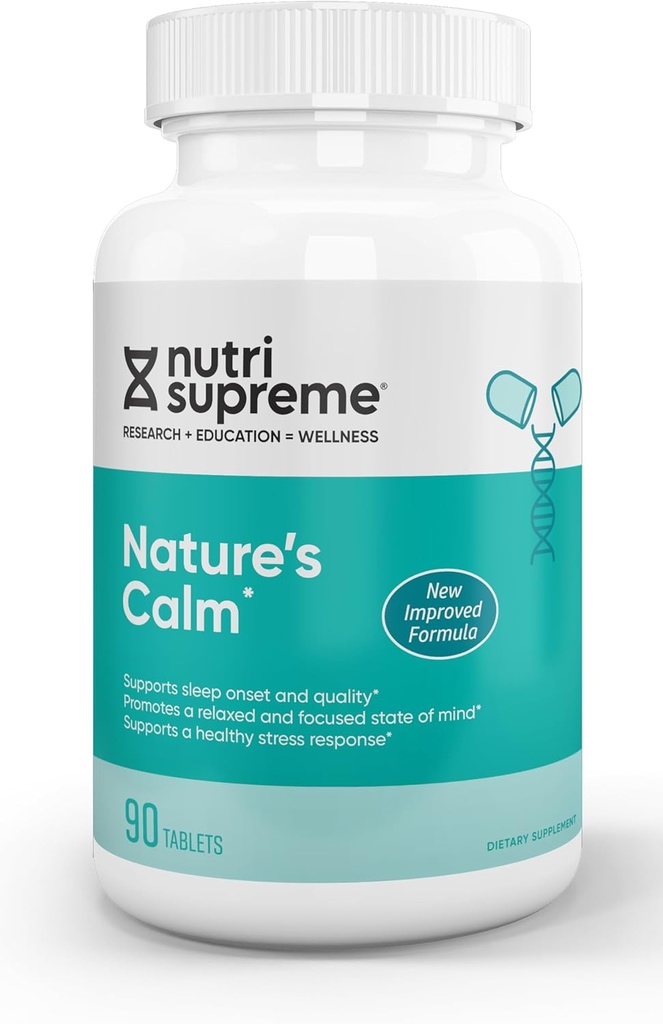 Tablas de calma: Suplemento dietético de la naturaleza - Alivio natural de estrés, ansiedad, nerviosismo, insomnio e irritabilidad y sueño mejorado - 90 Tablas