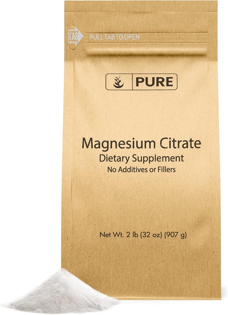 Ingredientes originales puros Citrato de magnesio (2lb) Suplemento de Magnesio, Desarrollado, Dissolves Fácilmente