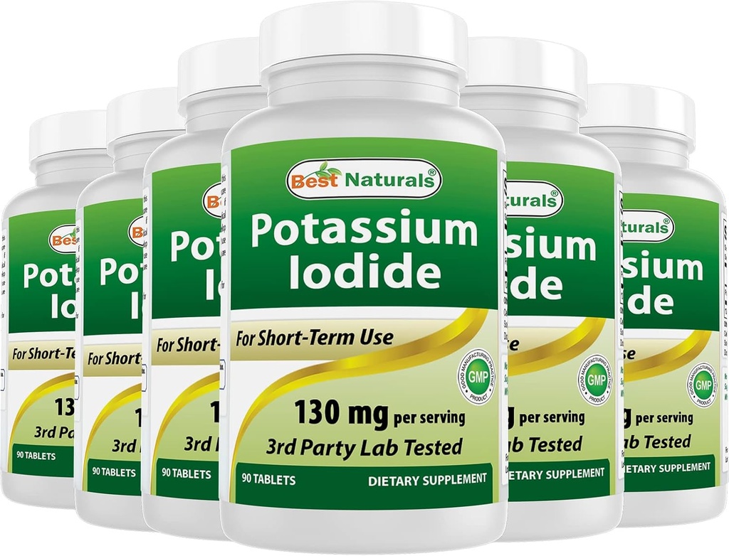 Best Naturals Potasio Iodide 130 mg por Serving - Suplemento dietético, 90 Tabletas (6)