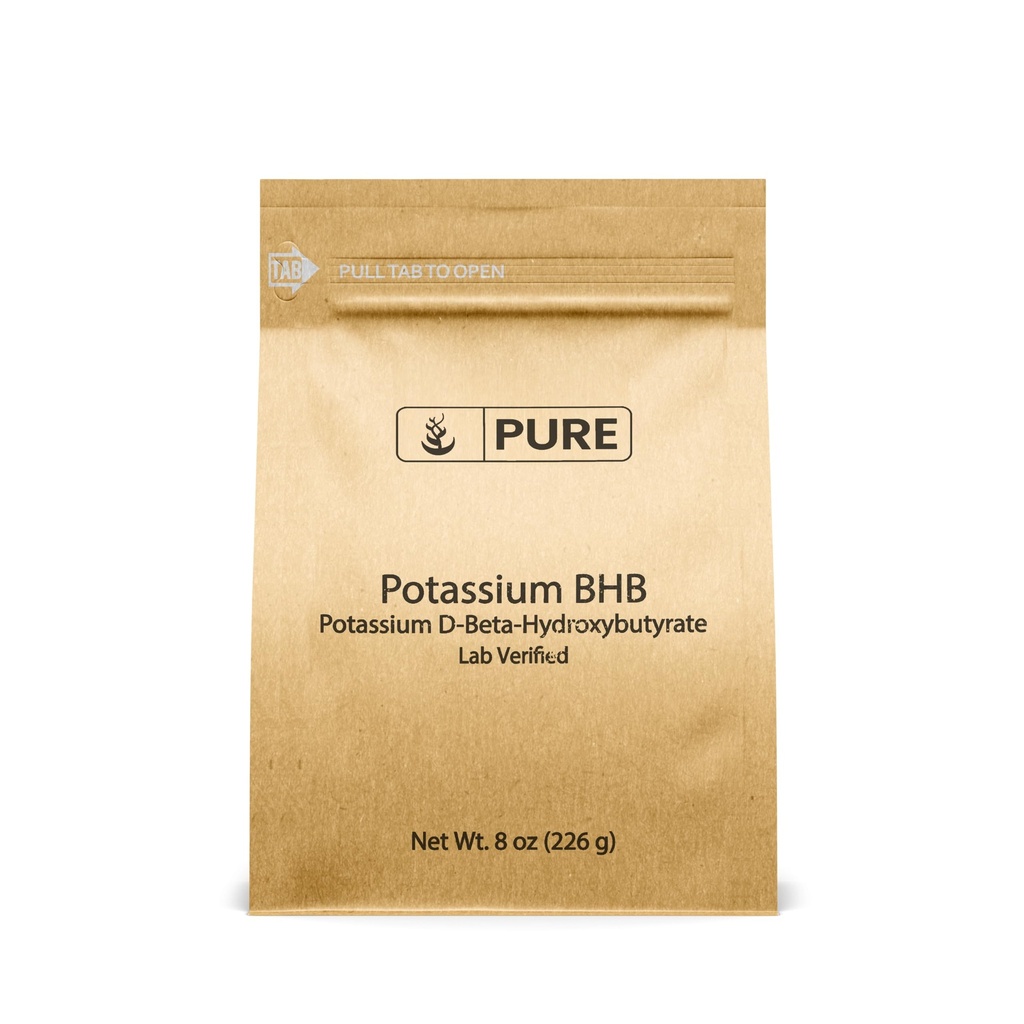 Ingredientes originales puros Potasio BHB, (8 oz) Potasio D-Beta-Hydroxybutyrate, Pure