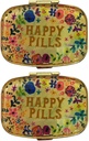 2 Packs of Cute Pill Cases Travel Friendly Portable Compact Pill Organizer Pill Box to Hold Vitamins/Tylenol/Fish Oil/Supplements/Meds/Tablet for Purse/Pocket(Happy Pills)