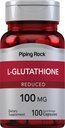 Piping Rock L Glutathione Suplemento TEN 100 mg TENIDO 100 cápsulas TENIDO Forma reducida ANTE No GMO, Gluten Free