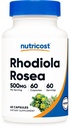 Nutricost Rhodiola Rosea 500mg, 60 cápsulas vegetarianas - Gluten Free and Non-GMO Rhodiola Rosea Suplemento