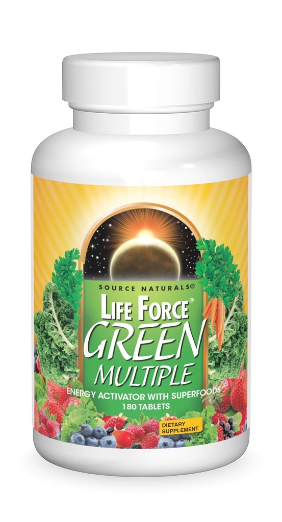 Source Naturals Life Force Green Multiple, Energy Activator with Superfoods* -180 Tablets