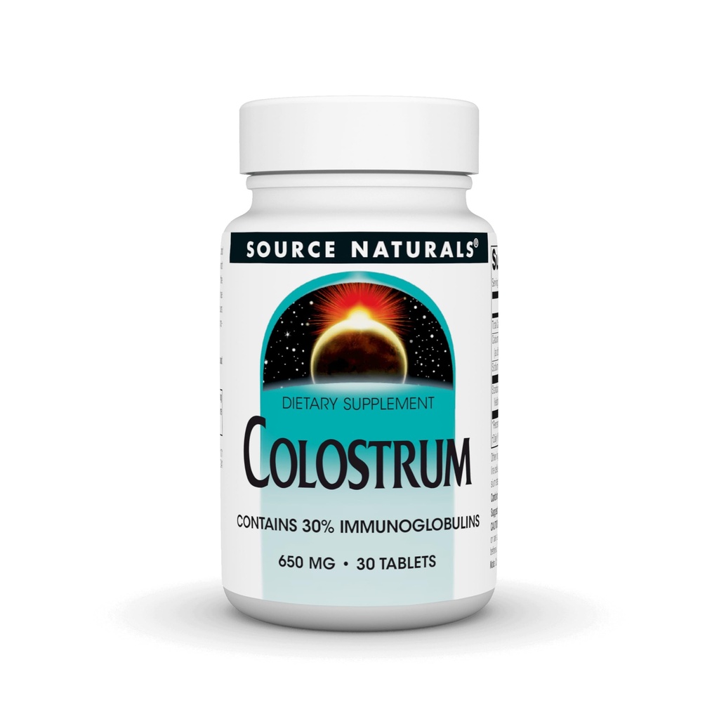 Source Naturals Colostrum - Contains 30 Percent Immunoglobulins - 650 mg -30 Tablets