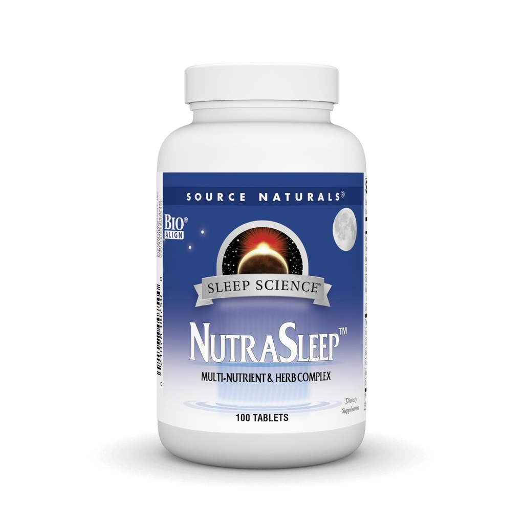 Source Naturals NutraSleep, Melatonin-Free Multi-Nutrient & Herb Complex, Vegetarian Formula for Relaxation Support - 100 Tablets