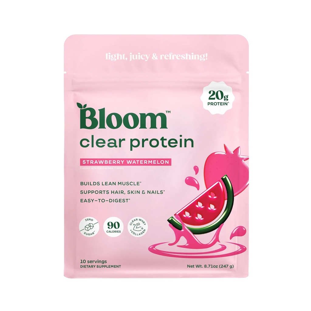 Bloom Whey Clear Protein, Strawberry Watermelon 10ct