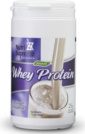 Nutri-Supreme Research Whey Protein Powder Ice Cream Smoothie Flavor Dairy Cholov Yisroel - 1 LB