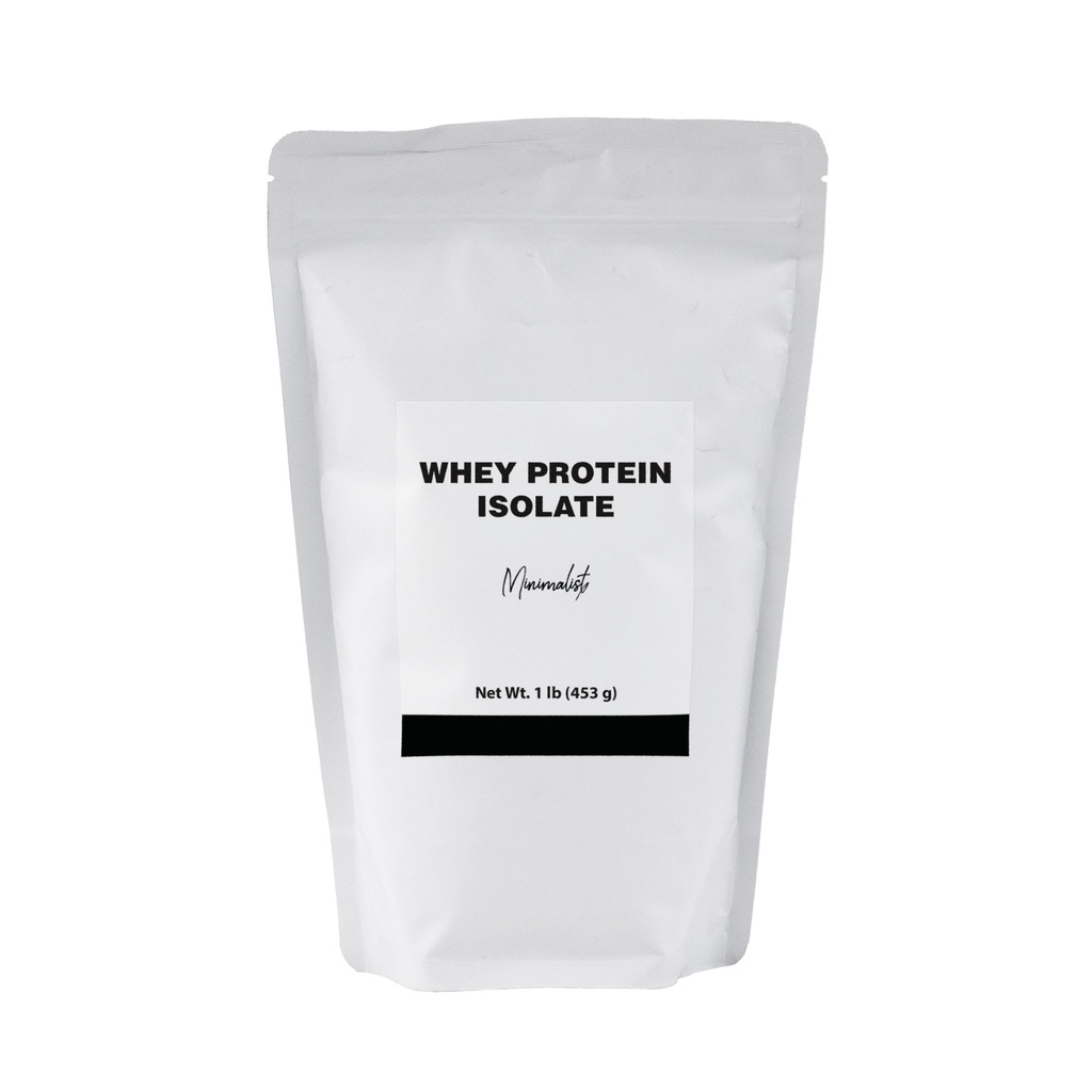Minimalist Whey Protein Isolate 90, Ideal for Smoothies and Shakes, Packaged for Convenience in a Resealable Bag (16 Ounce, Unflavored)