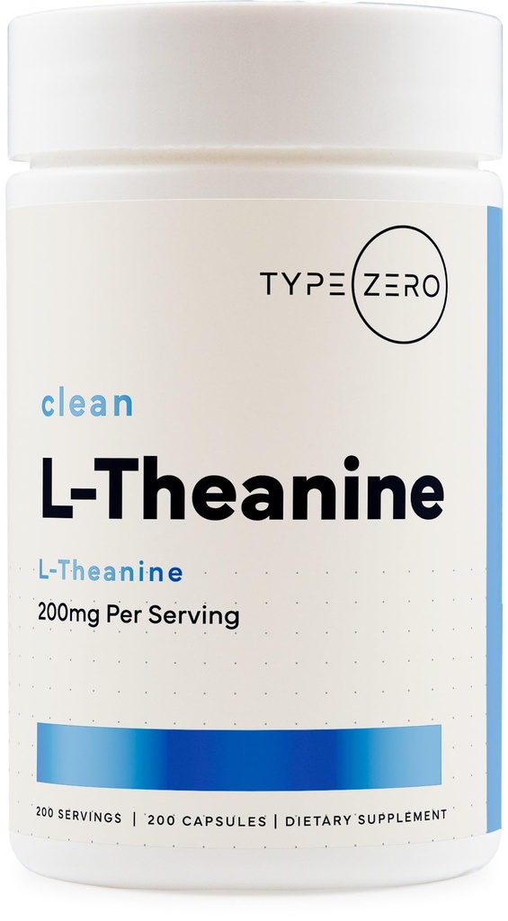 Type Zero L-Theanine (200mg) 200 Capsules - Clean L-Theanine Supplement, Keto, GMO-Free