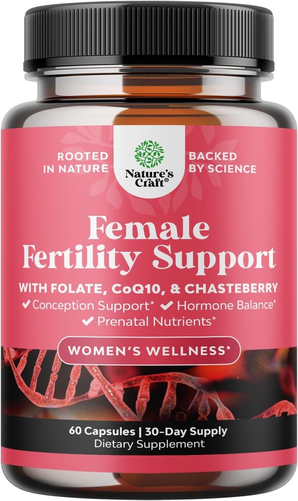 Suplemento de fertilidad para las mujeres con multivitaminas prenatales - Fertilidad femenina Apoyo con broche de folato ionitol prenatal y coQ10 Blend for Women to Promote Faster Conception