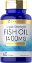 Carlyle Triple Strength Omega 3 Fish Oil TENIDO 1400mg TEN 60 Softgels Silencio No-GMO, Gluten Suplemento Gratis