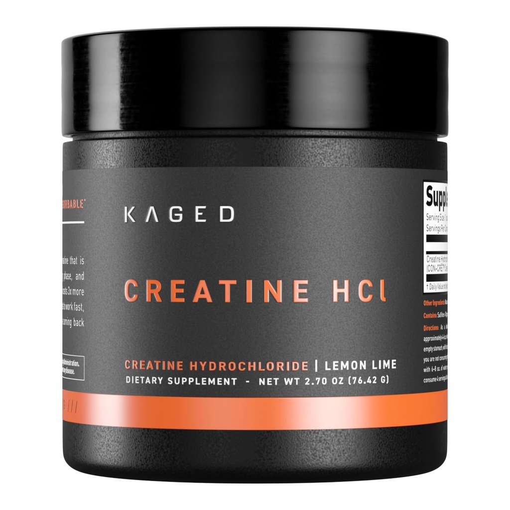 Kaged Creatine HCl Powder | 7X Concentrated vs Mono | Muscle Building & Recovery | High Absorption | No Bloating | Creatine for Men & Women | Vegan, Gluten Free | Lemon Lime | 75 Servings