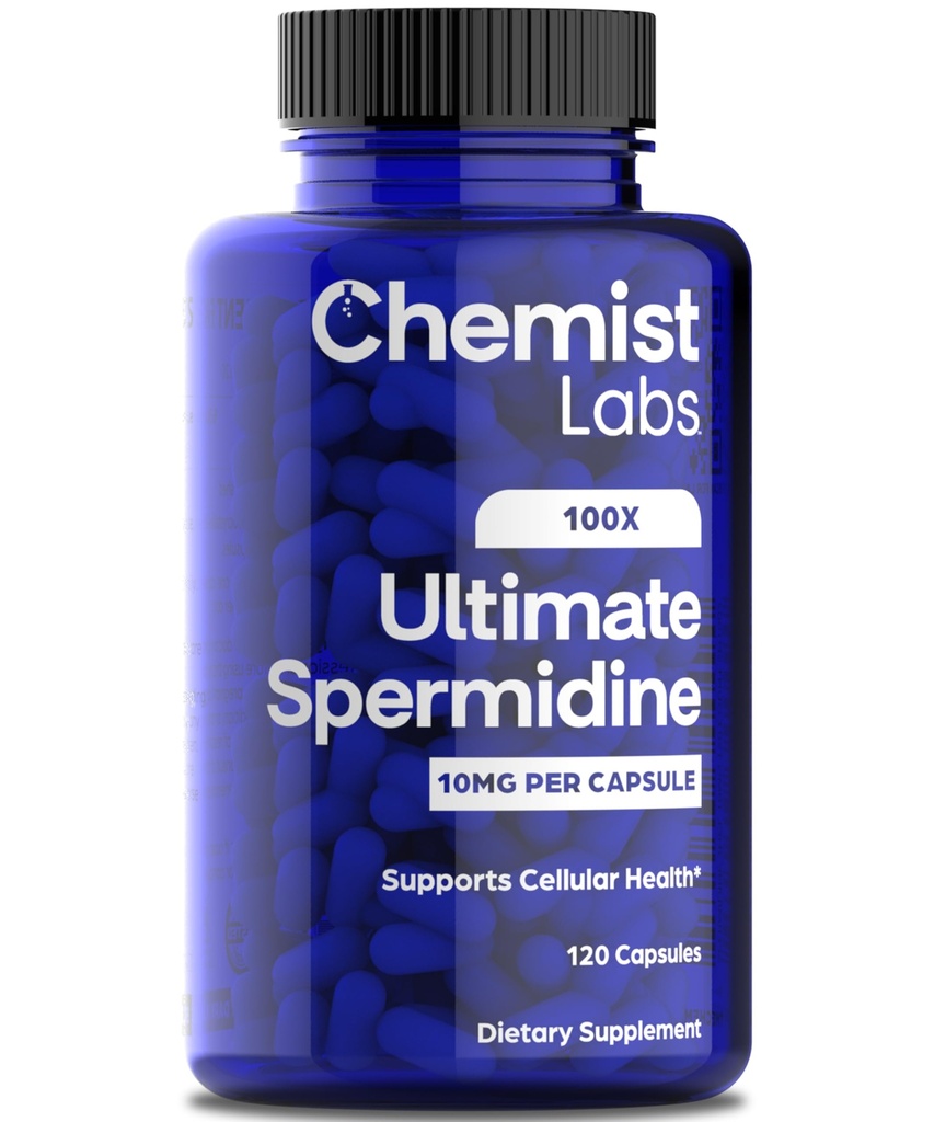 Ultimate Spermidine Supplements for Men and Women, 100x Formula, Longevity Supplements Support, 10 mg Per Capsule, 3rd Party Tested, Vegan, 120 Servings
