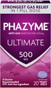 Phazyme Ultimate Strength Anti-Gas 500 mg Simethicone Gas Relief for Adults, Fast Gels Quickly Ease Bloating, Pressure and Discomfort, 20 Condes