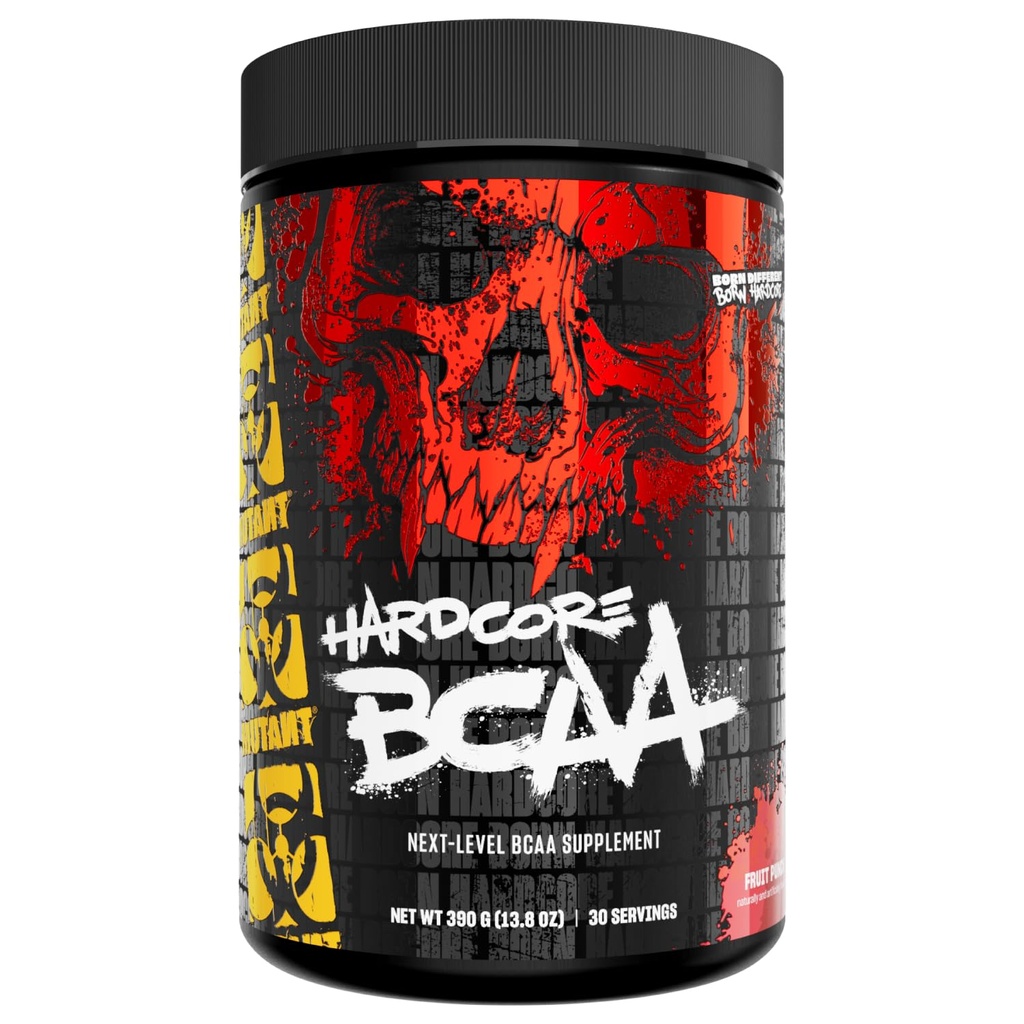 Mutant Hardcore BCAA - Pre, Intra o Post Workout – BCAA Next Level branched-Chain Amino Acids Supplement – Hydration + Recovery - 30 Serving - Fruit Punch