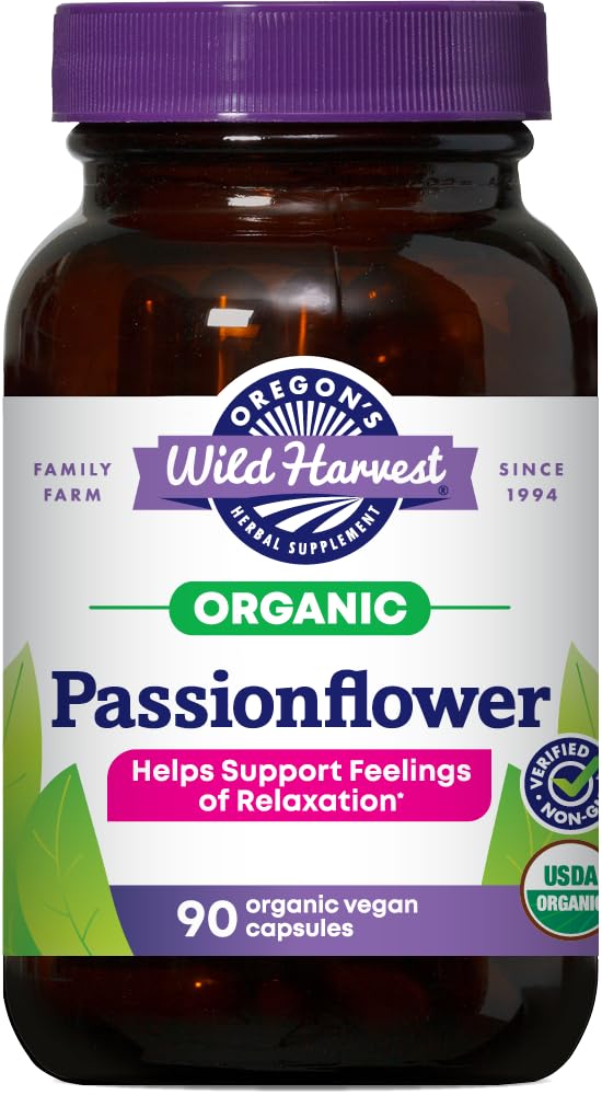 Flor de la Pasión de la Pasión de Oregón Flor orgánica Vegan cápsulas, 90 conde