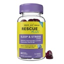 Bach RESCUE PLUS Sleep & Stress Support Gummies, Nighttime Dietary Supplement with 1mg Melatonin, Ashwagandha, Chamomile, Lavender & Vitamin B6, Natural Blueberry Flavor, Vegan & Gluten-Free, 60 Count