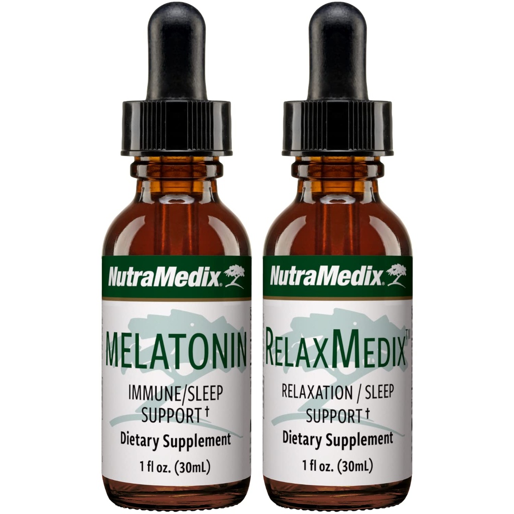 NutraMedix Sleep Bundle - Includes Liquid Melatonin Drops for Sleep and RelaxMedix (Samento Cat's Claw with Valerian) to Promote Sense of Calm and Sleep - 2-Piece Tincture Set