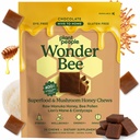 Plant People WonderBee Super Mushroom Manuka Honey Chews - Bee Pollen, Lion's Mane & Cordyceps - Cognition, Energy & Immune Support (30 Count)
