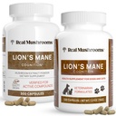 Real Mushrooms Lions Mane for Humans (300ct) and Pets (120ct) - Bundle for Cognition & Immunity - Vegan, Non-GMO, Gluten-Free, Grain-Free Mushroom Extract Supplements