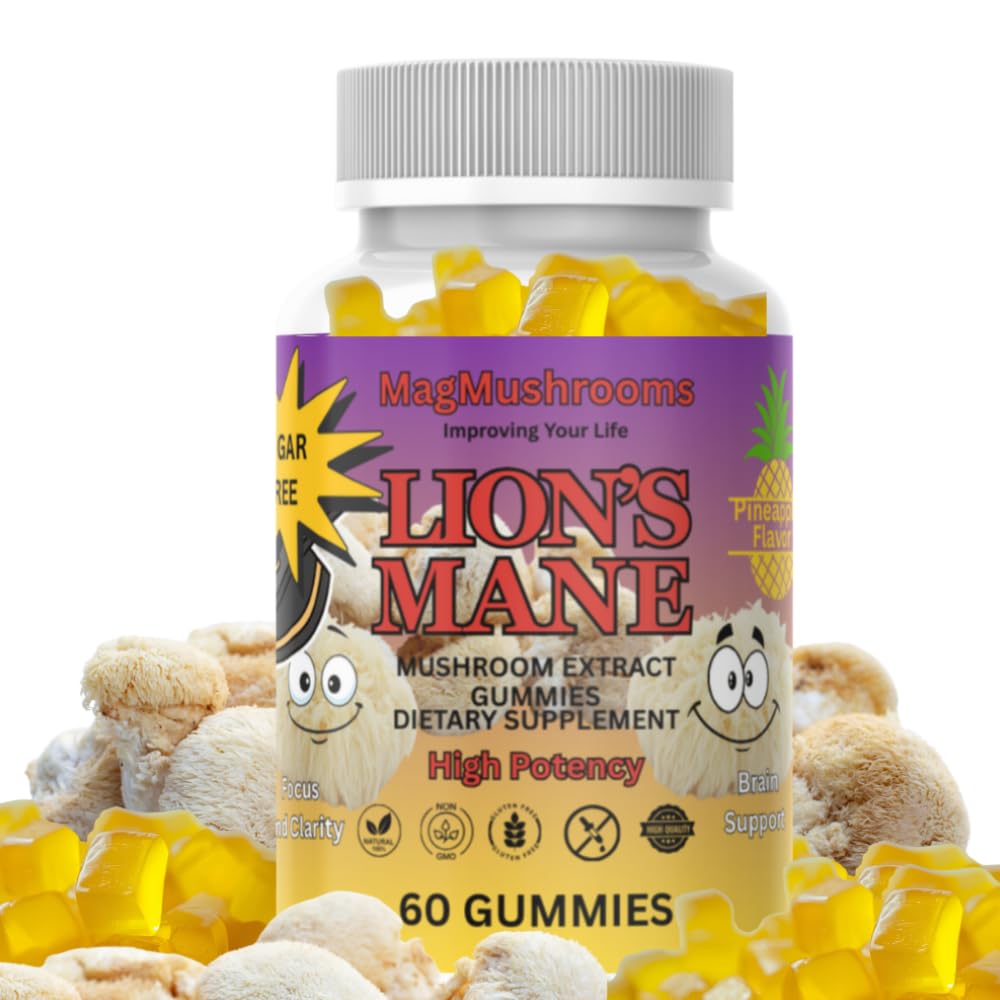 Lion’s Mane Sugar Free, Vegan Gummies, High Potency, Double Extracted, 60 Gummies