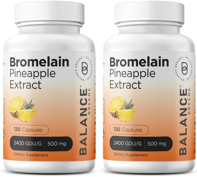 Balancebreens Bromelain 500mg, 120 cápsulas - Pineapple Extract Digestive Enzyme, Supports Digestion and Joint Health Supplement