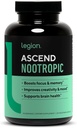 LEGION Athletics Ascend Nootropic - Suplementos cerebrales totalmente naturales para la memoria y el foco - Suplemento Nootropics Brain Support con Alpha-GPC - Suplemento cerebral para la alerta " Mood Support, 30 Servings