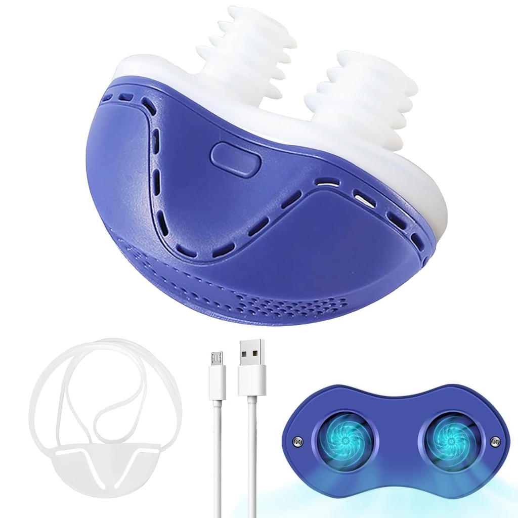 Anti Snoring Device - Mini SleepApnea Devices - Variable Anti Snoring Aid - Upgraded StopSnoring Solution - Suitable for All Nose Shapes - Blue - L18
