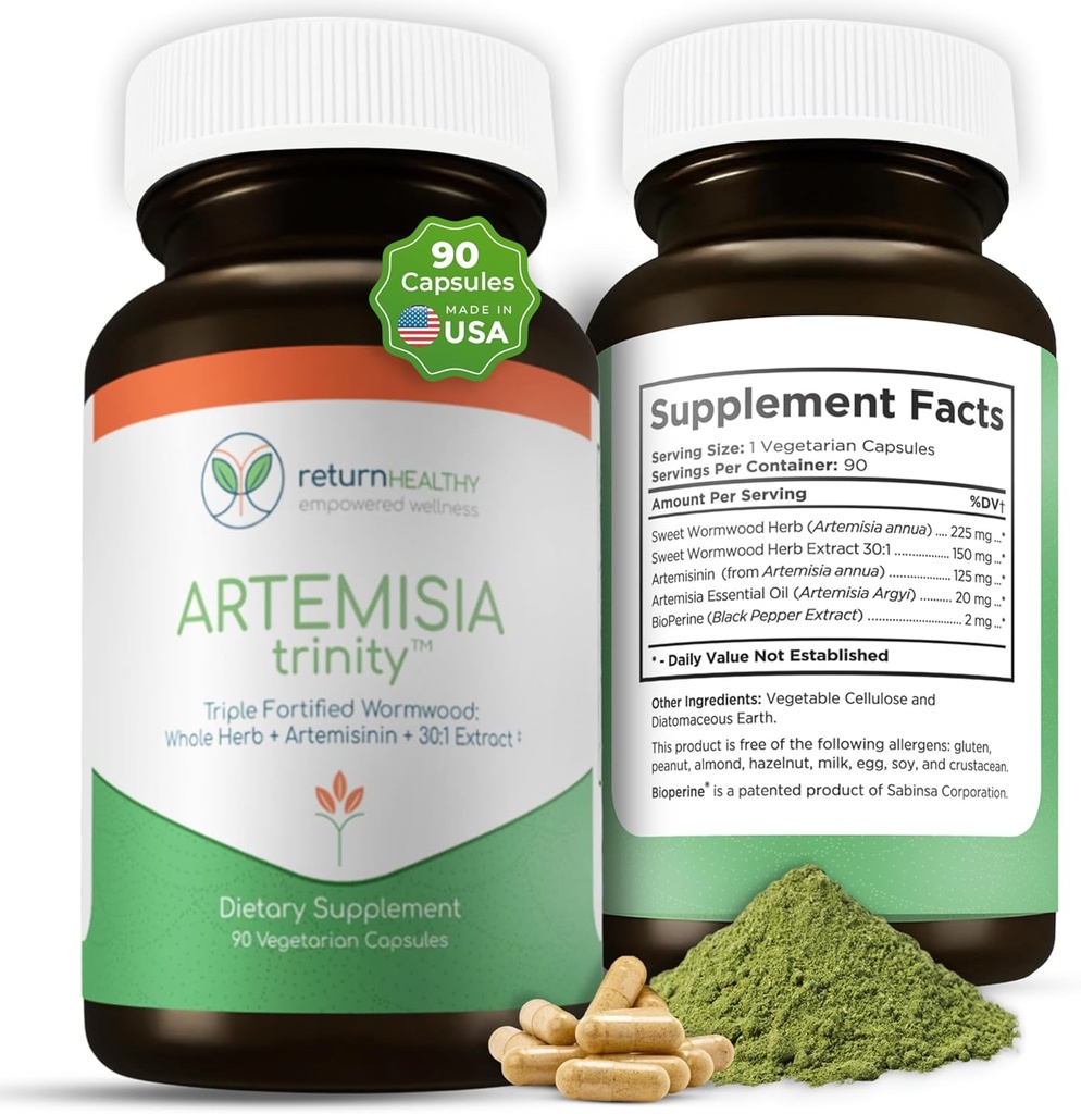 Artemisia Trinidad TENIDO Limpieza para adultos con Wormwood Herb & Artemisininin 30:1 Extracto TENIDO Resistencia " Apoyo Digestivo Silenciosos Suplementos Herbales TEN Pure, Plant-Based, 90 Caps