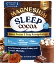 Mushroom Hot Cocoa Powder with Magnesium Glycinate, Natural Sleep Aid with Reishi & L-Theanine for Adults, 12 Superfoods, Melatonin 3mg, Unsweetened Hot Chocolate Drink Mix for Sleep, 30 Servings
