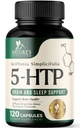 5 Hydroxytryptophan Capsules - 200mg per Serving 5 HTP Supplement Plus Calcium for Brain Health & Sleep Support, Extra Strength Griffonia Simplicifolia 5-HTP Formula, 5HTP, USA Bottled - 120 Capsules