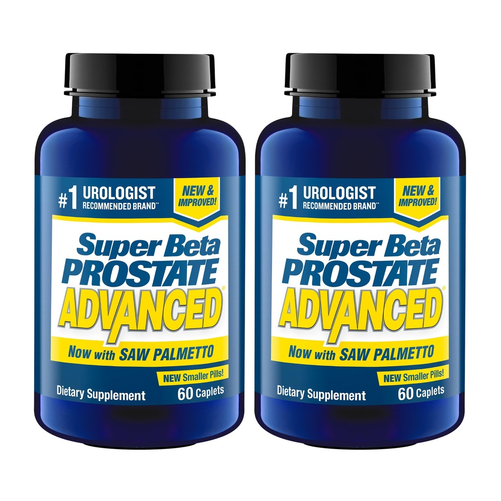 SUPER BETA PROSTATE Advanced with Saw Palmetto - Prostate Health Supplements for Men, Bladder & Urinary Support with Beta-sitosterol, Reishi, Saw Palmetto, Vitamin D, Zinc Oxide, Selenium - 120 Count