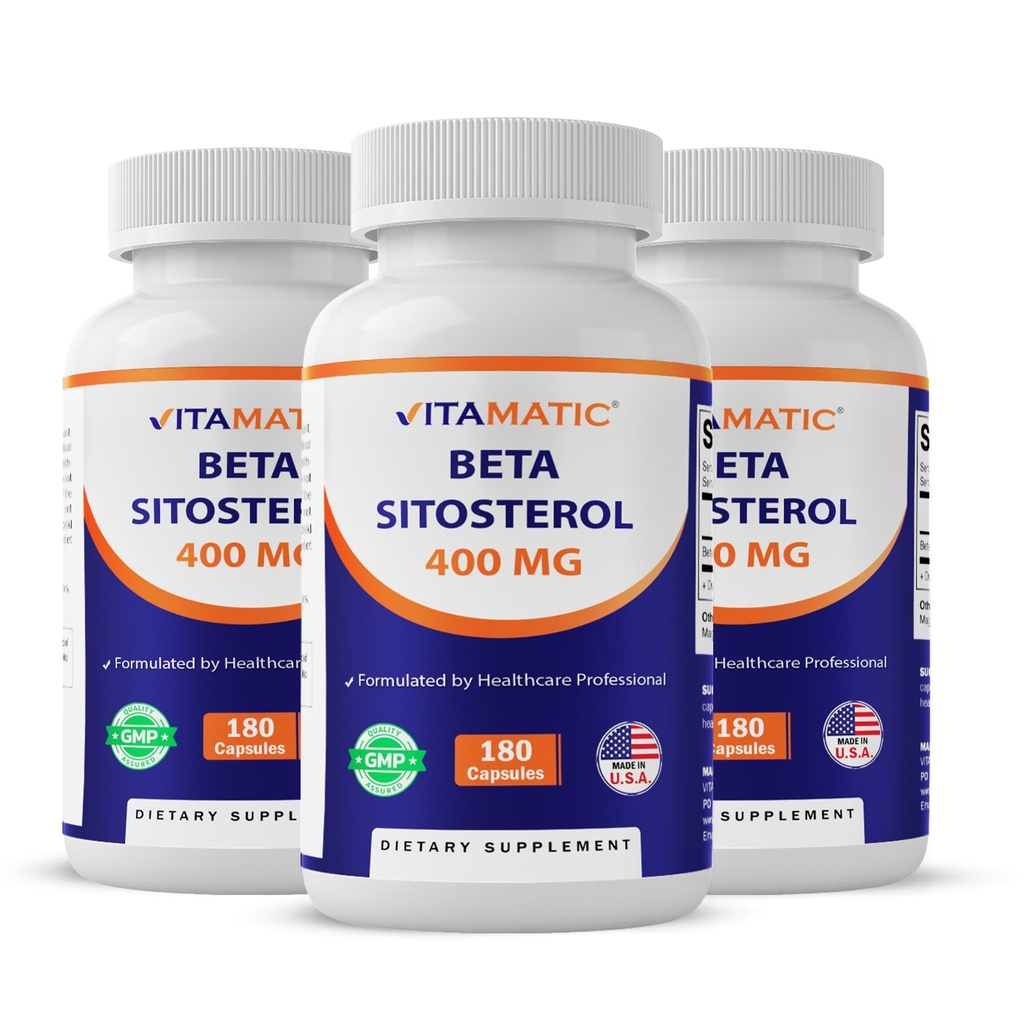Vitamatic Beta SItosterol 400 mg - 3 Pack (540 Capsules)