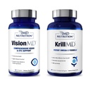 1MD Nutrition VisionMD & KrillMD with Antarctic Krill Oil Omega 3 and Vision Support - Astaxanthin, EPA, DHA, OptiLut Lutein, Zeaxanthin