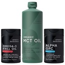 Sports Research® Brain Fuel Pack - Extra Strength Alpha GPC 630mg + Omega-3 Krill Oil 1000mg + Organic MCT Oil (C8, C10, C12)